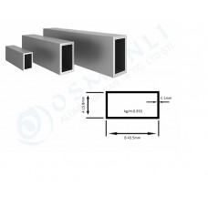 Alüminyum Kutu Profil 15.8mm  43.5mm Et Kalınlık 1mm